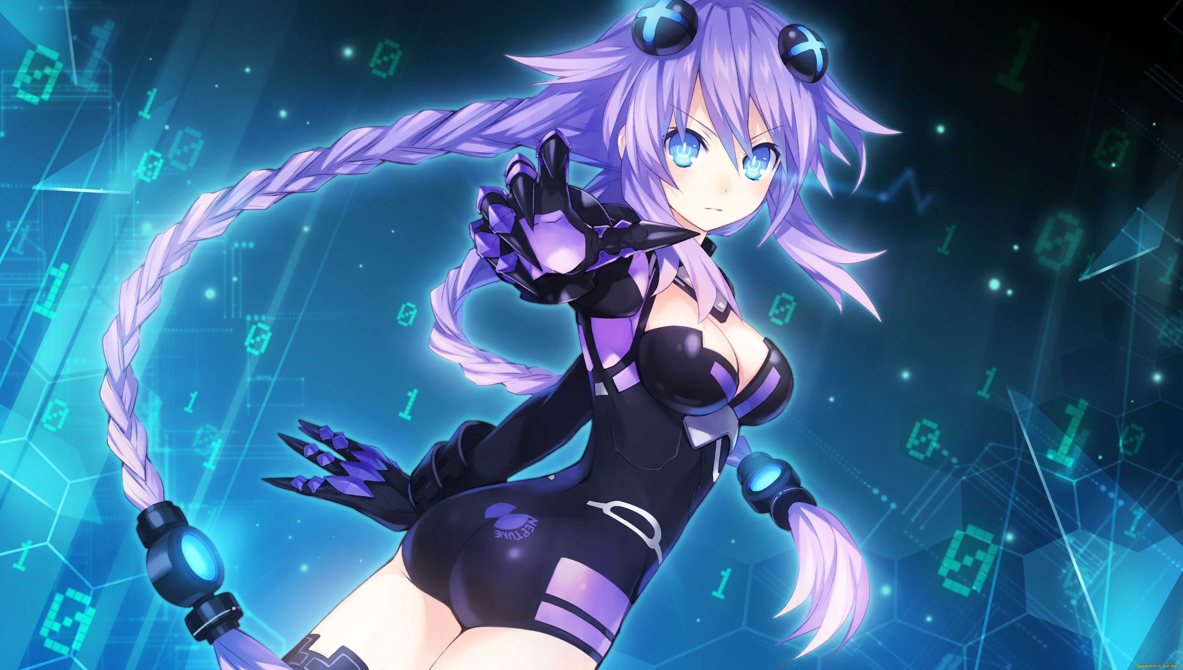 Обои Аниме Hyperdimension Neptunia, обои для рабочего стола, фотографии  аниме, hyperdimension neptunia, девушка, арт, когти, взгляд, tsunako,  purple, heart, hyperdimension, neptunia Обои для рабочего стола, скачать  обои картинки заставки на рабочий стол.